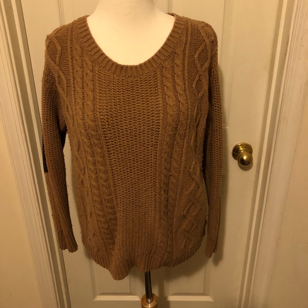 Tan cable knit sweater